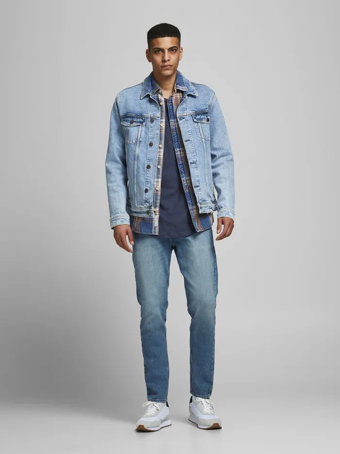Jeans JACK and JONES Mens FRED ORIGINAL CJ 415 TAPERED FIT JEANS Blue Blue Denim