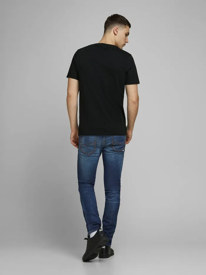 Jeans JACK and JONES Mens GLENN FOX BL 932 INDIGO KNIT SLIM FIT JEANS Blue Blue Denim