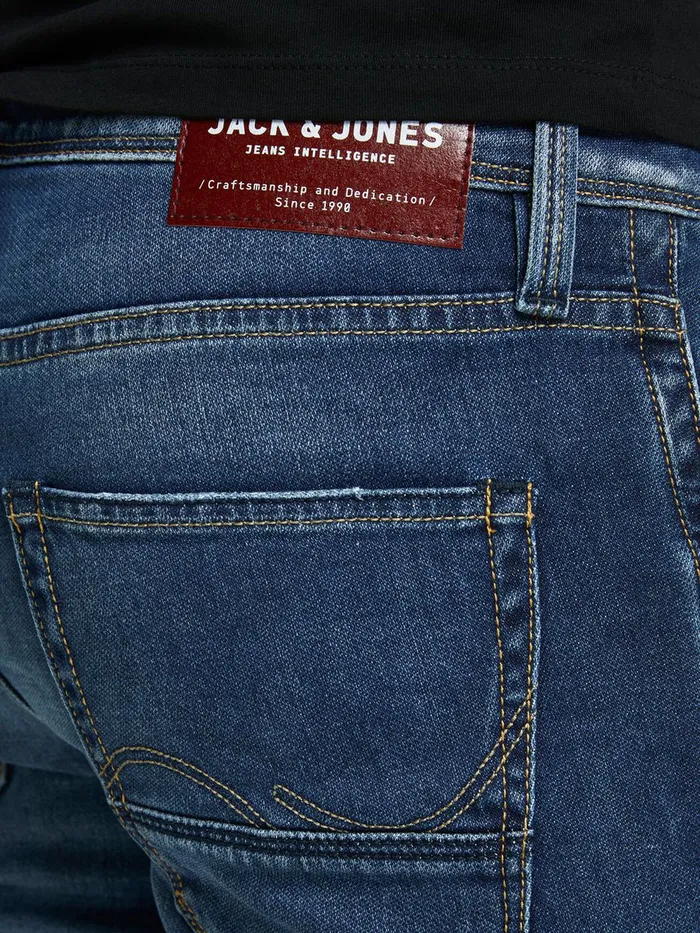 Jeans JACK and JONES Mens GLENN FOX BL 932 INDIGO KNIT SLIM FIT JEANS Blue Blue Denim