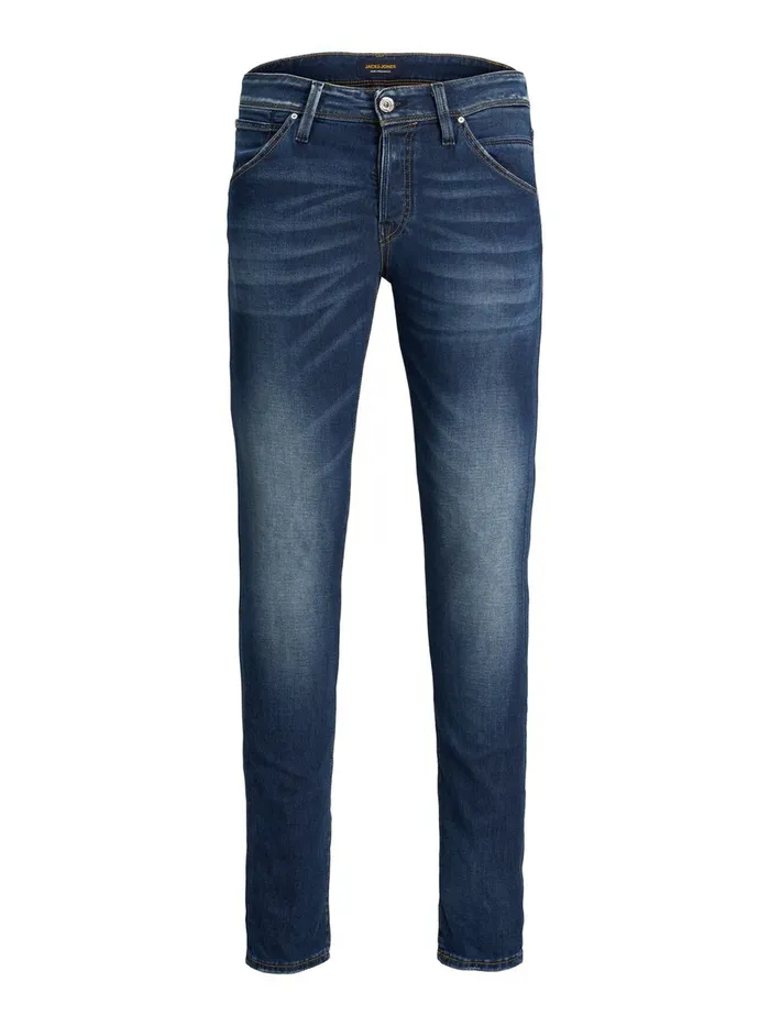 Jeans JACK and JONES Mens GLENN FOX BL 932 INDIGO KNIT SLIM FIT JEANS Blue Blue Denim