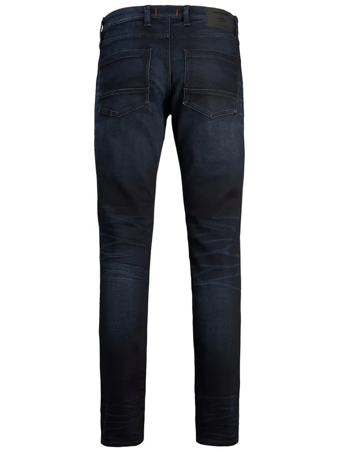 Jeans JACK and JONES Mens GLENN LEON GE 071 INDIGO KNIT SLIM FIT JEANS Blue Blue Denim