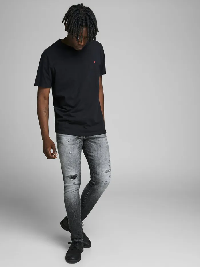 Jeans JACK and JONES Mens GLENN ROYAL R216 RDD LTD SLIM FIT JEANS Grey Black Denim