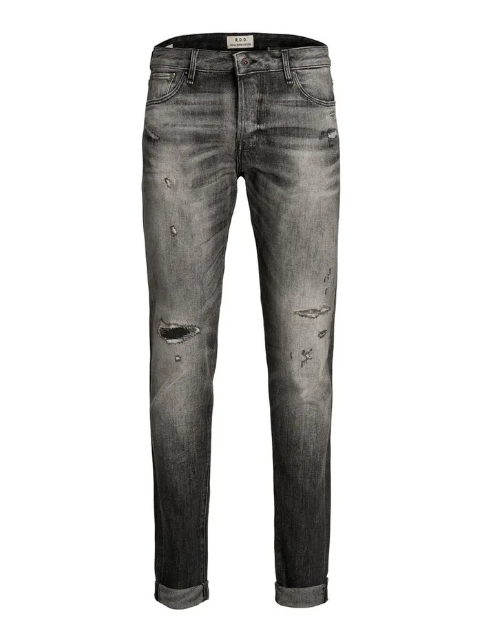 Jeans JACK and JONES Mens GLENN ROYAL R216 RDD LTD SLIM FIT JEANS Grey Black Denim