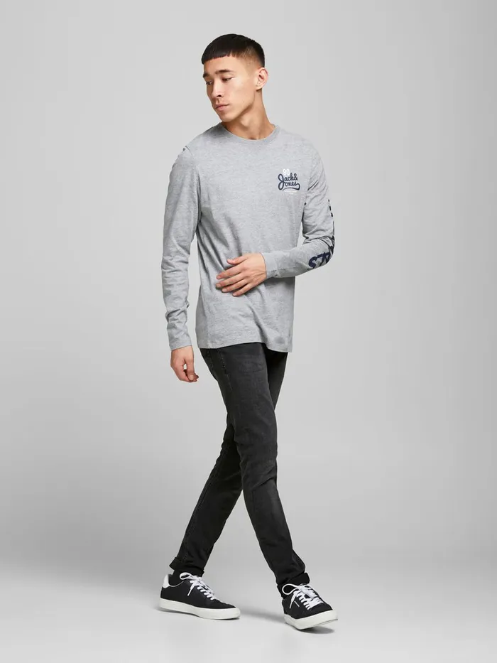 Jeans JACK and JONES Mens LIAM ORIGINAL AM 034 SKINNY FIT JEANS Black Black Denim