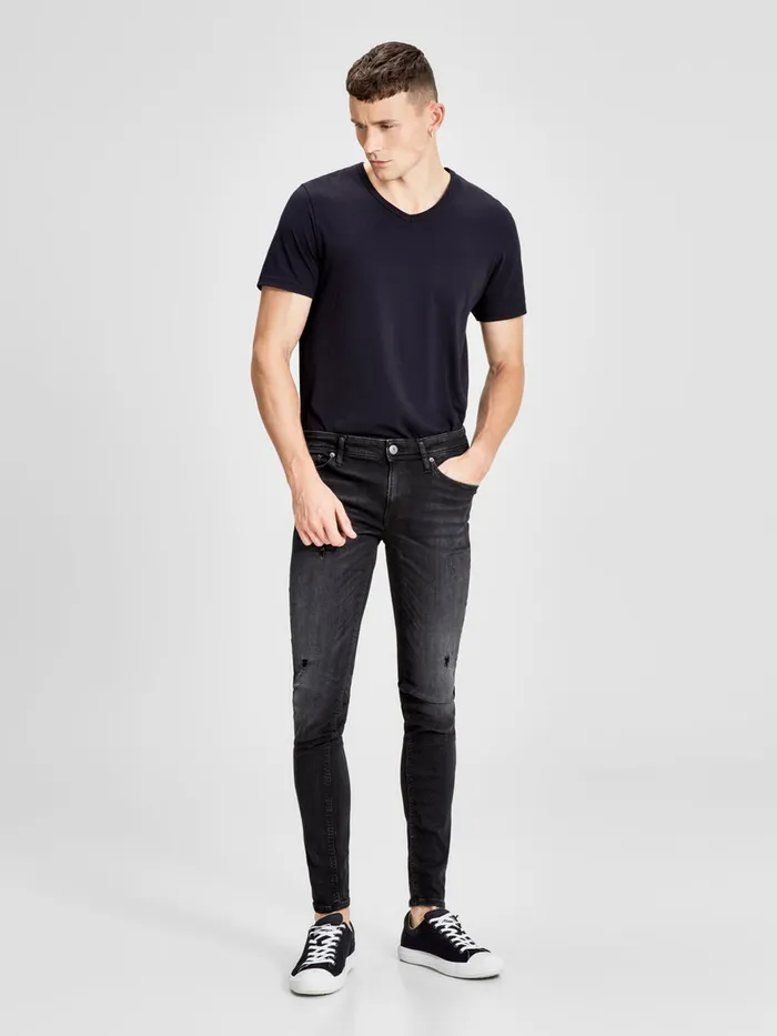 Jeans JACK and JONES Mens LIAM ORIGINAL JOS 685 80SPS SKINNY FIT JEANS Black Black Denim