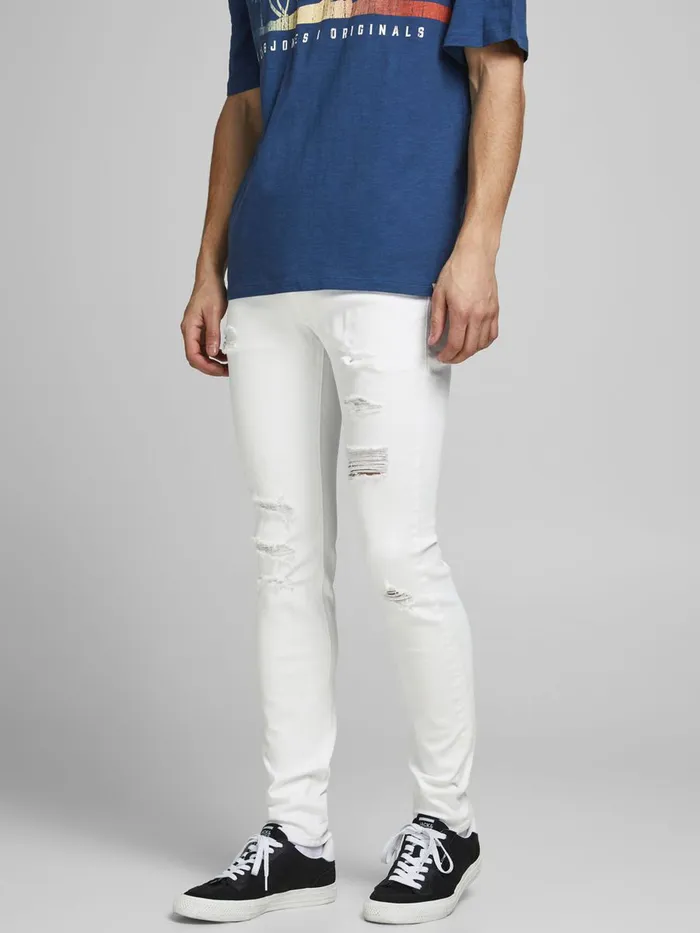 Jeans JACK and JONES Mens LIAM ORIGINAL NA 405 SKINNY FIT JEANS White White