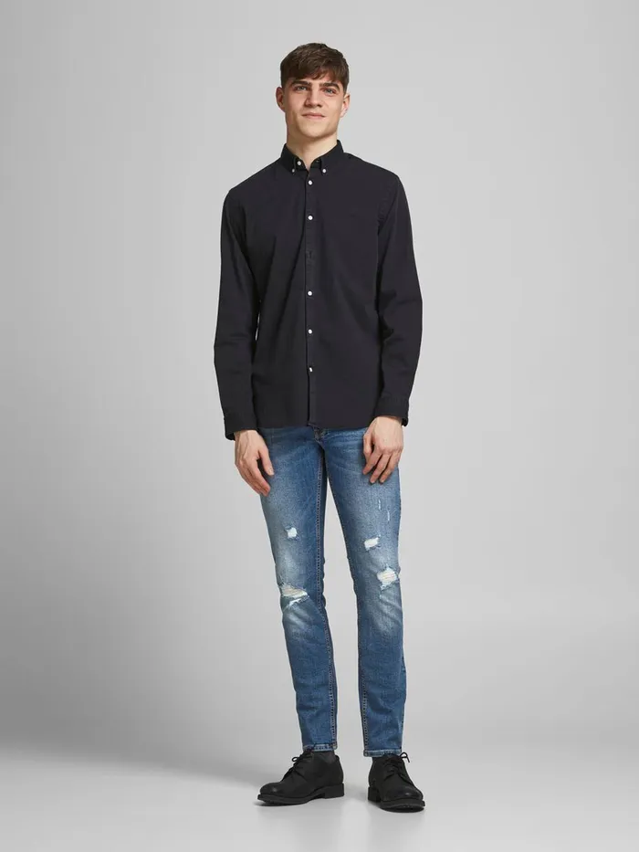 Jeans JACK and JONES Mens LIAM ORIGINAL NA SKINNY FIT JEANS Blue Blue Denim