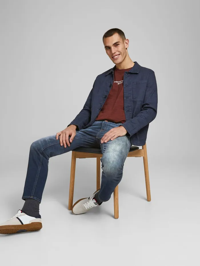 Jeans JACK and JONES Mens MIKE ORIGINAL AM 247 COMFORT FIT JEANS Blue Blue Denim