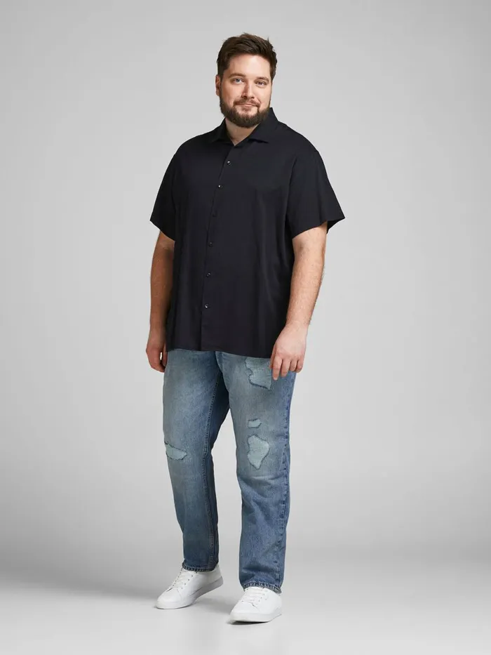 Jeans JACK and JONES Mens MIKE ORIGINAL AM 764 PLUS SIZE REGULAR FIT JEANS Blue Blue Denim