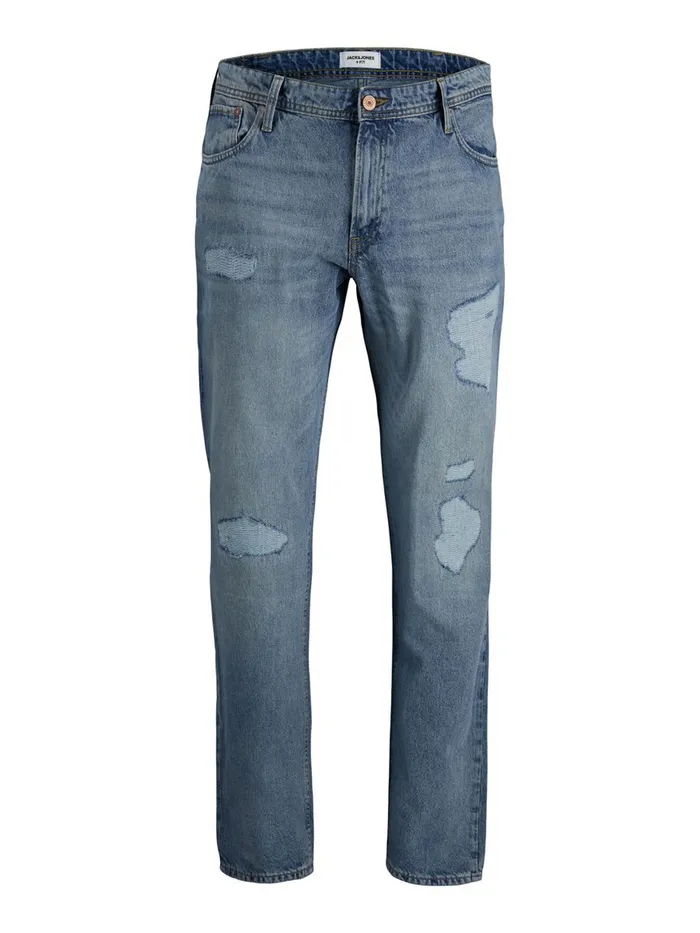 Jeans JACK and JONES Mens MIKE ORIGINAL AM 764 PLUS SIZE REGULAR FIT JEANS Blue Blue Denim