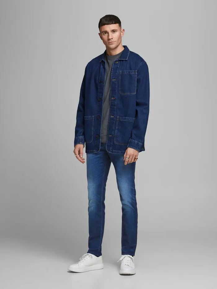 Jeans JACK and JONES Mens TIM ORIGINAL JJ 267 SLIMSTRAIGHT FIT JEANS Blue Blue Denim