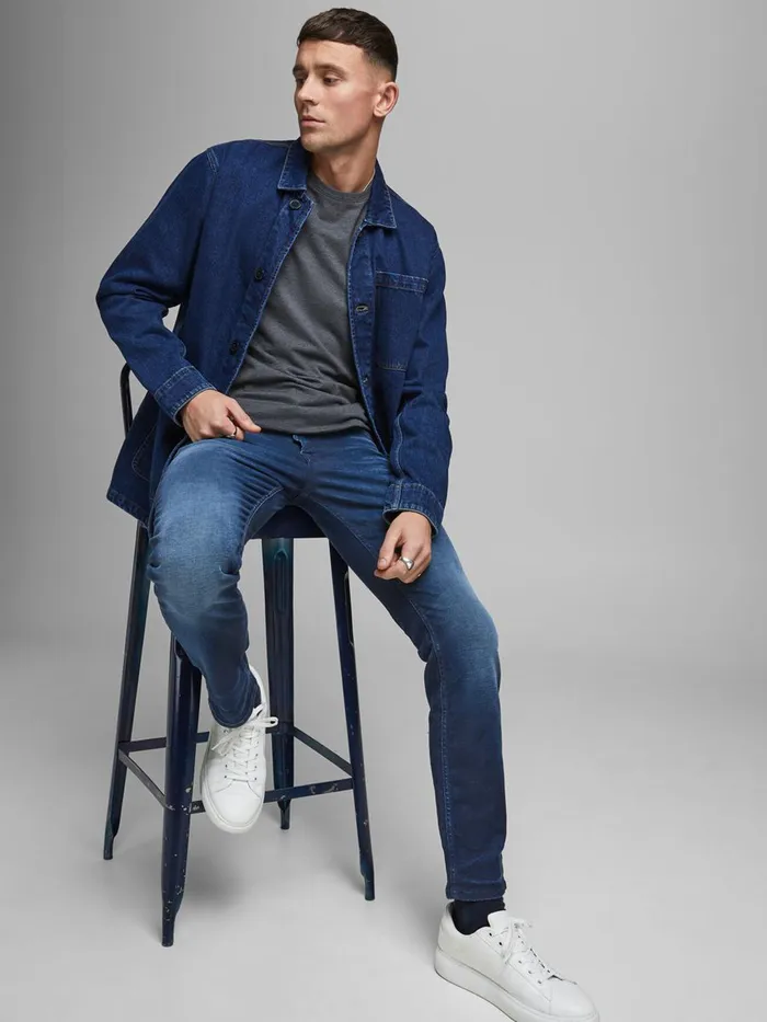 Jeans JACK and JONES Mens TIM ORIGINAL JJ 267 SLIMSTRAIGHT FIT JEANS Blue Blue Denim