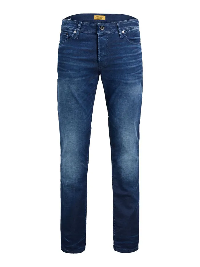 Jeans JACK and JONES Mens TIM ORIGINAL JJ 267 SLIMSTRAIGHT FIT JEANS Blue Blue Denim