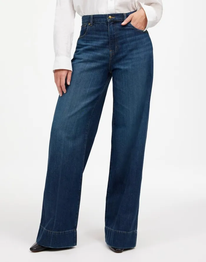 Jeans Women Madewell Curvy SuperwideLeg Jeans Softdrape Denim Edition Ellsworth Wash
