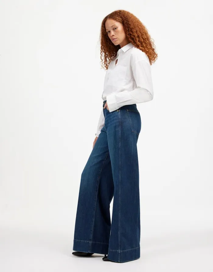Jeans Women Madewell Curvy SuperwideLeg Jeans Softdrape Denim Edition Ellsworth Wash