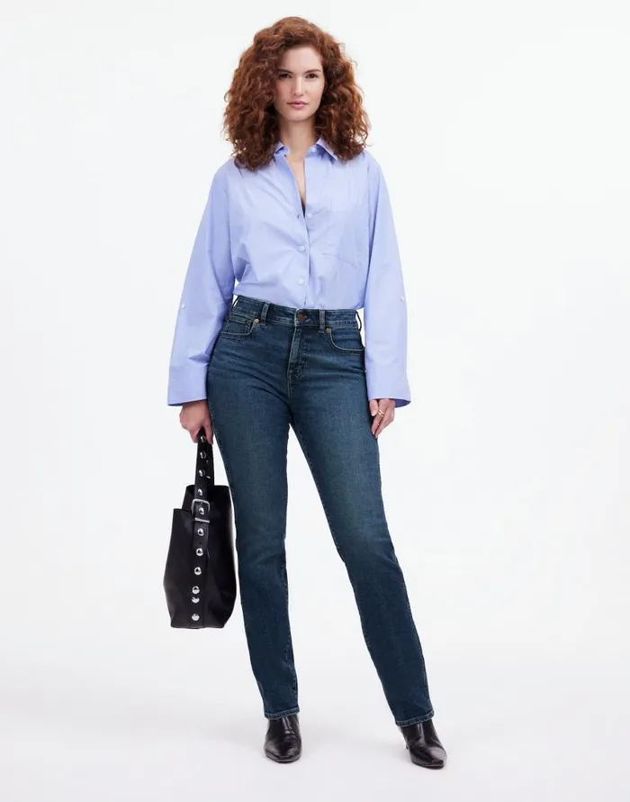Jeans Women Madewell Tall Curvy MidRise Stovepipe Jeans In Deming Wash Deming Wash Jeans Women Madewell Tall Curvy MidRise Stovepipe Jeans In Deming Wash Deming Wash