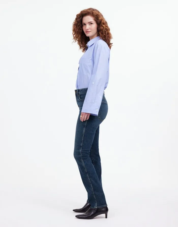 Jeans Women Madewell Tall Curvy MidRise Stovepipe Jeans In Deming Wash Deming Wash