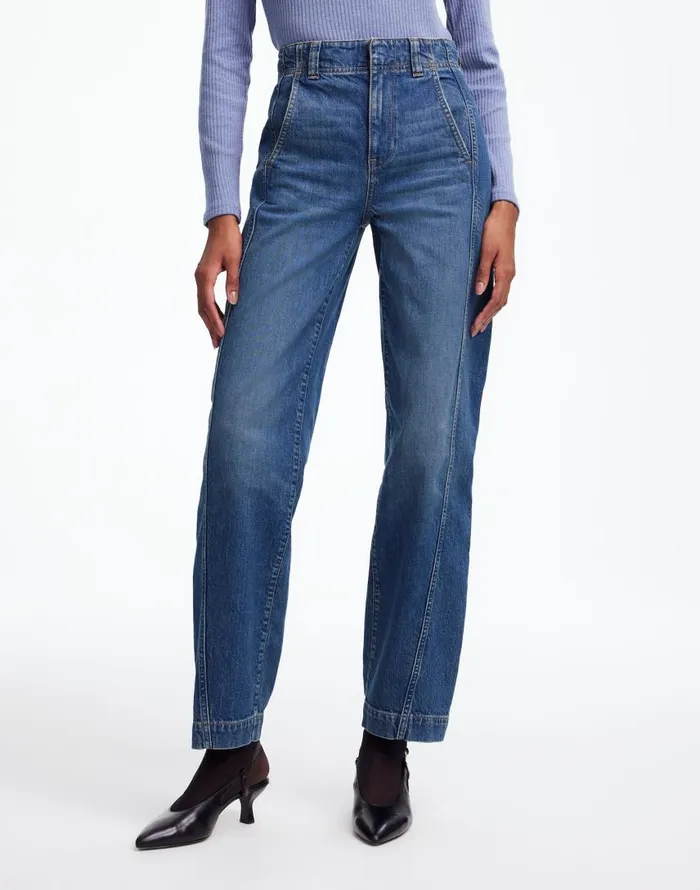 Jeans Women Madewell Tapered Denim Trousers In Concho Wash Concho Wash
