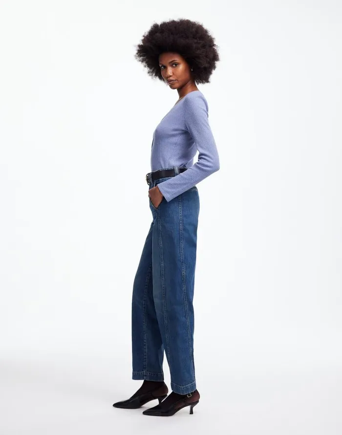 Jeans Women Madewell Tapered Denim Trousers In Concho Wash Concho Wash