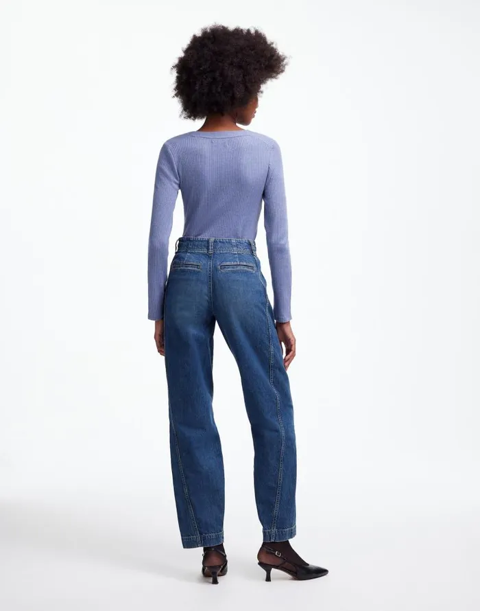 Jeans Women Madewell Tapered Denim Trousers In Concho Wash Concho Wash