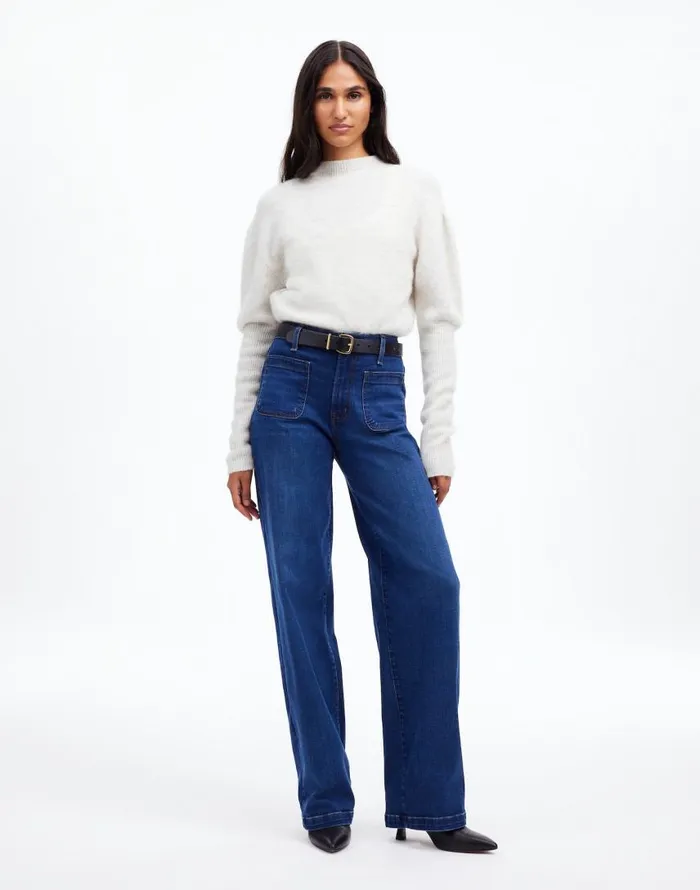 Jeans Women Madewell The Emmett WideLeg Full Length Jean Patch Pocket Edition Allentown Wash Jeans Women Madewell The Emmett WideLeg Full Length Jean Patch Pocket Edition Allentown Wash