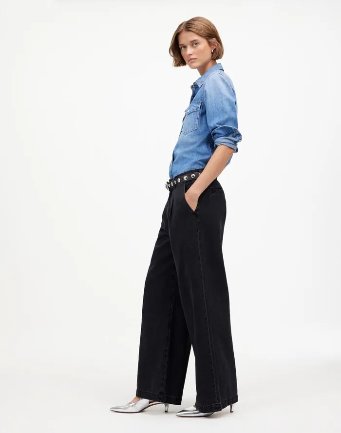 Jeans Women Madewell The Harlow WideLeg Jean Airy Denim Edition Hollenbeck Wash