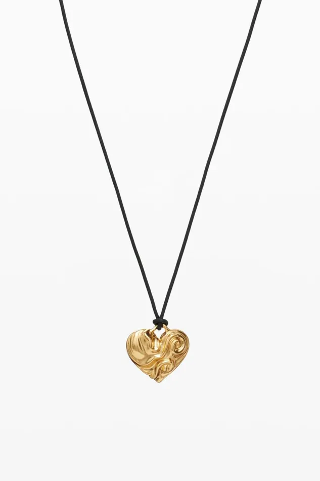 Jewelry Women Desigual Zalio Goldplated Heart Pendant With Rope Materialfinishes