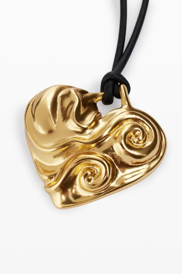 Jewelry Women Desigual Zalio Goldplated Heart Pendant With Rope Materialfinishes