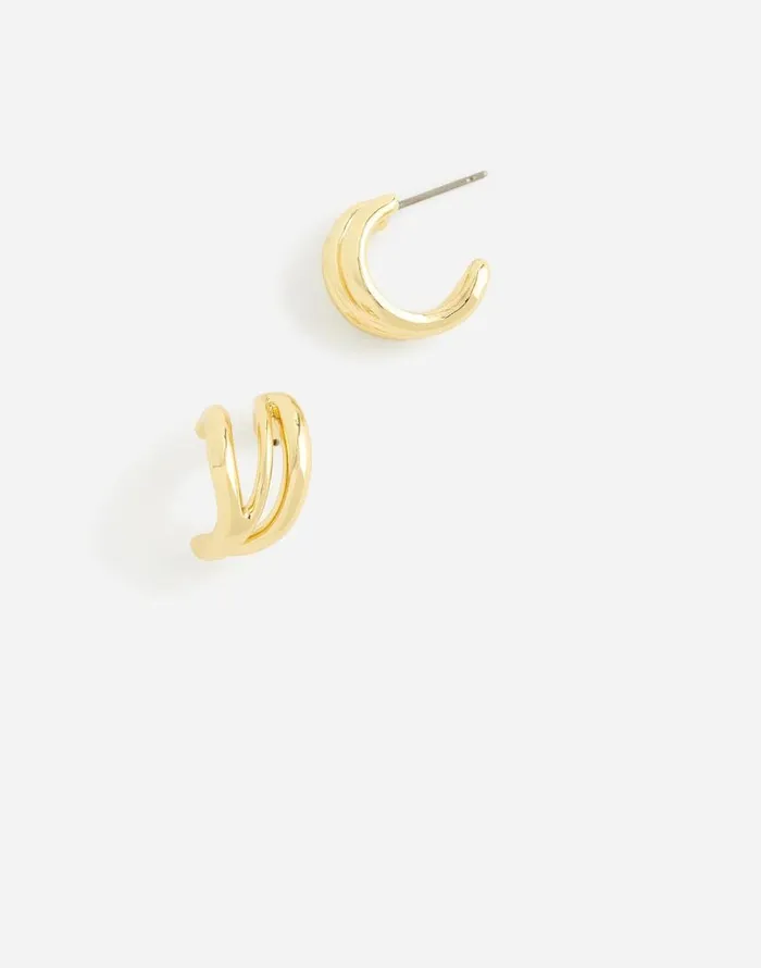 Jewelry Women Madewell Triple Wraparound Statement Stud Earrings Pale Gold