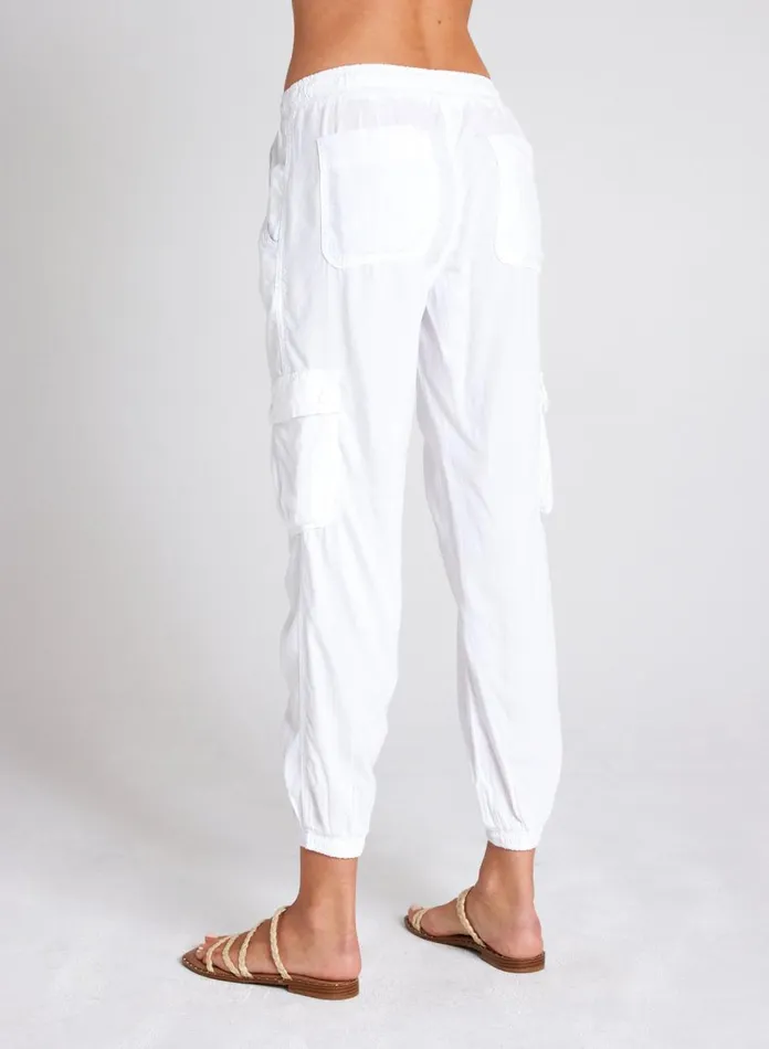 Joggers Women Bella Dahl Cargo Track Pants 8211 White Joggers Women Bella Dahl Cargo Track Pants 8211 White