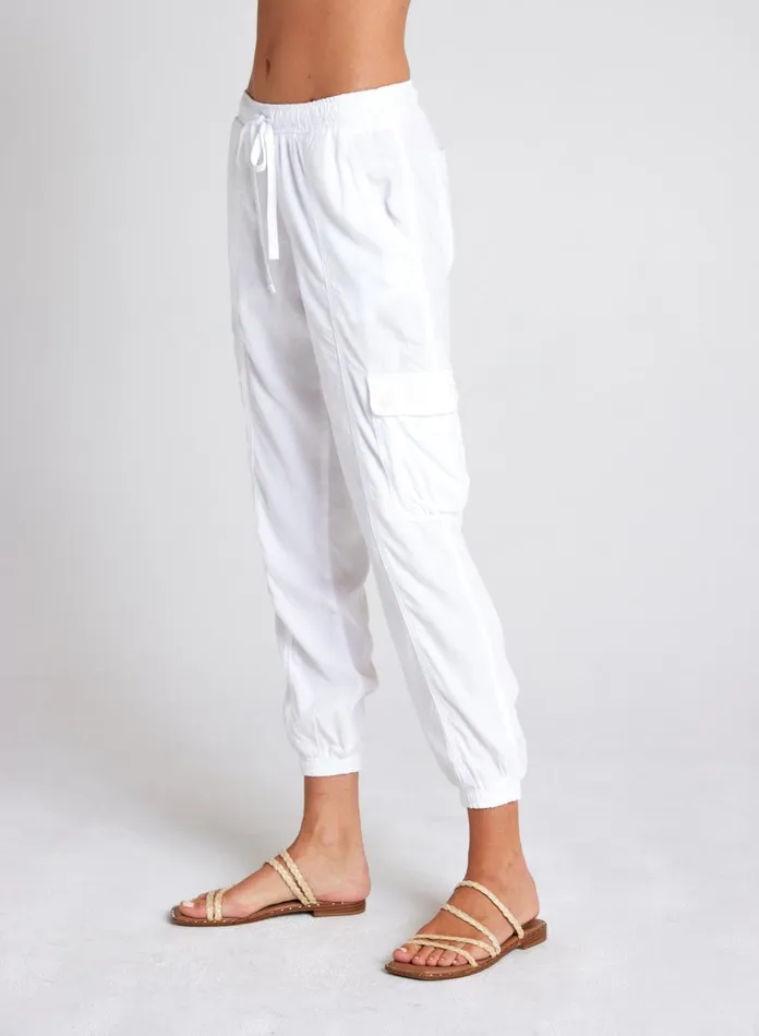 Joggers Women Bella Dahl Cargo Track Pants 8211 White Joggers Women Bella Dahl Cargo Track Pants 8211 White
