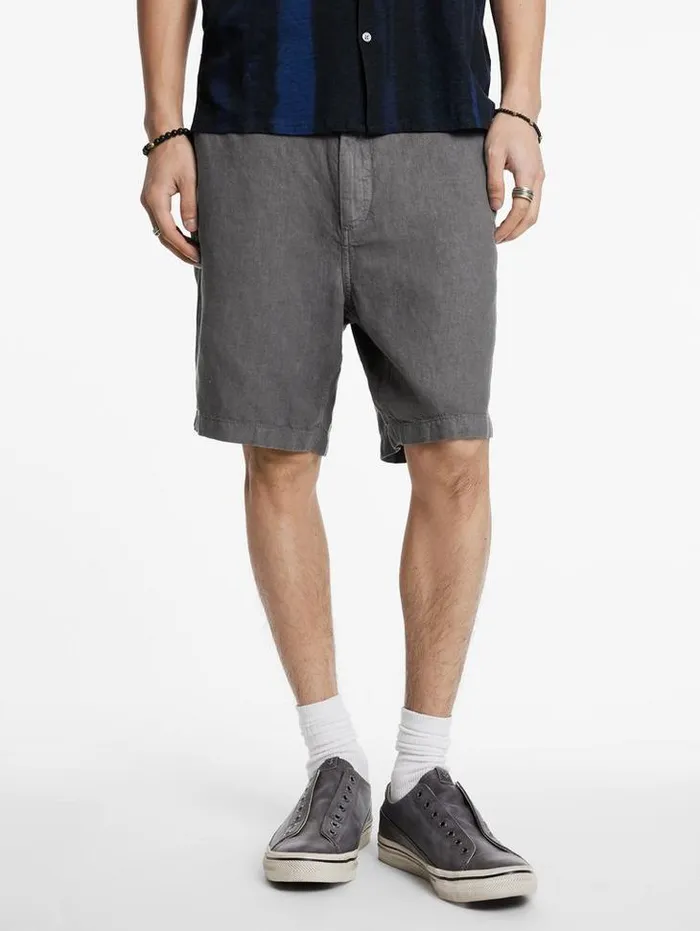 JOHNNY FLAT FRONT SHORTS Grey Stone Men John Varvatos Shorts And Swimwear
