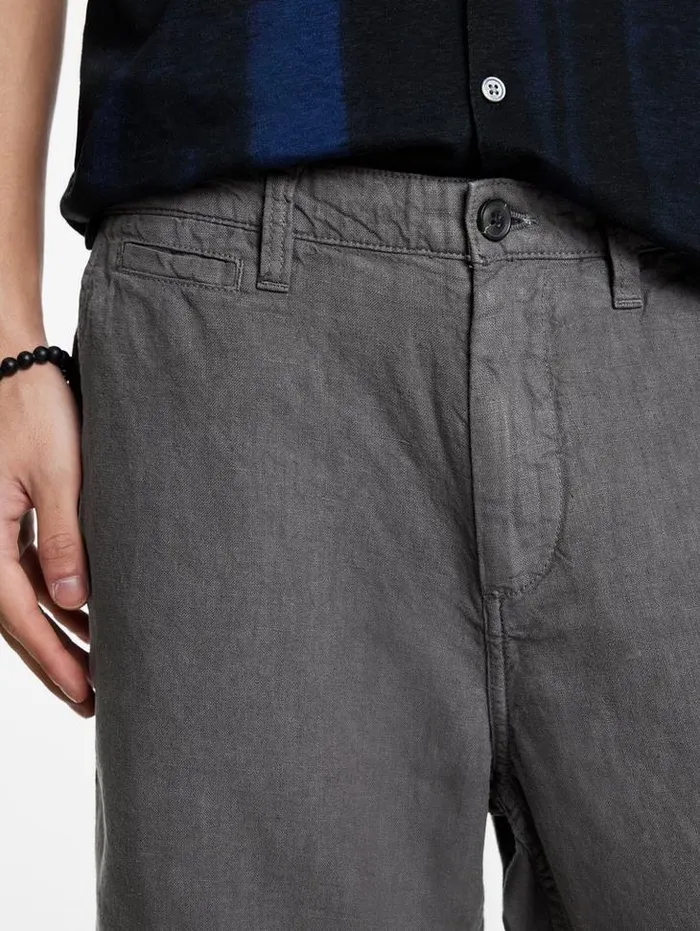 JOHNNY FLAT FRONT SHORTS Grey Stone Men John Varvatos Shorts And Swimwear