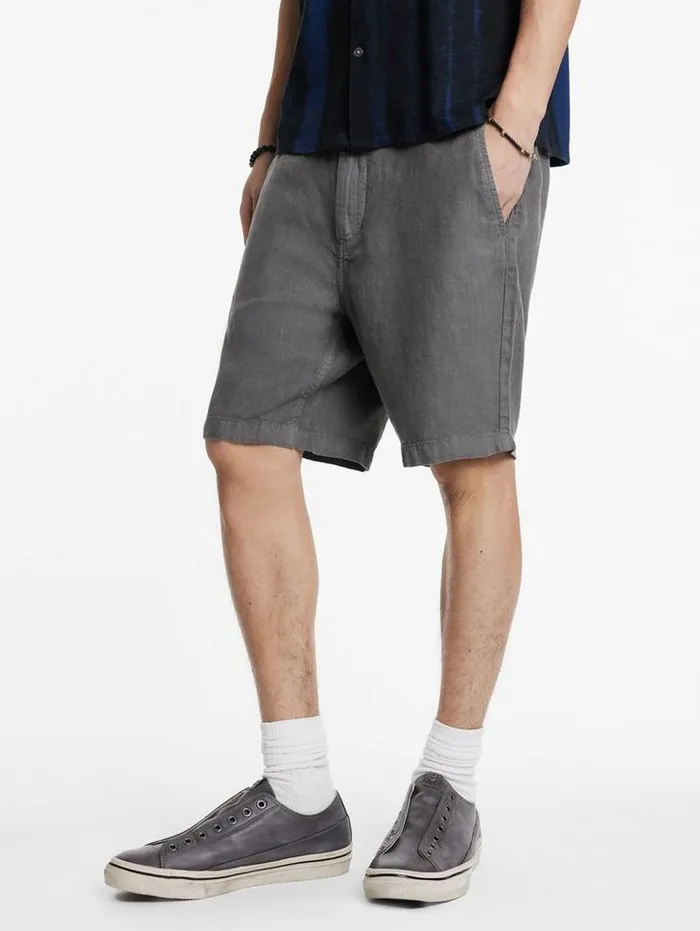 JOHNNY FLAT FRONT SHORTS Grey Stone Men John Varvatos Shorts And Swimwear