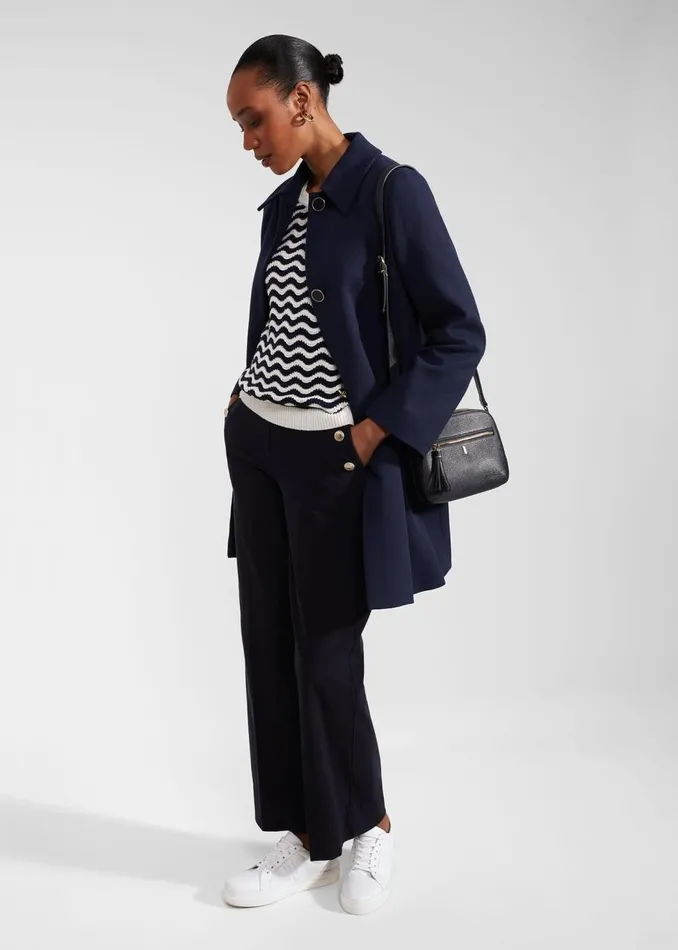 Jumpers and Cardigans Women HOBBS Lulu Cotton Jumper Navy Ivory