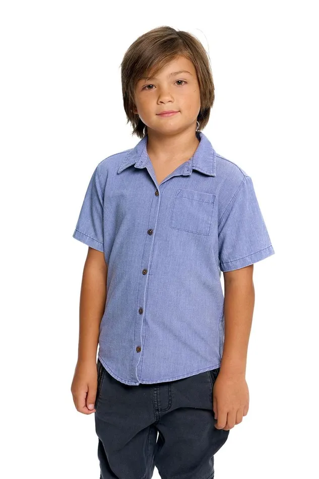Kids Chaser Brand Boys Boys Heirloom Wovens Short Sleeve Button Down Shirt