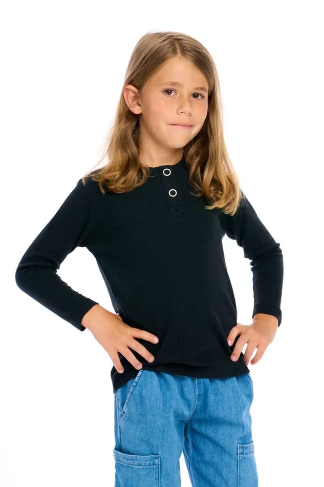 Kids Chaser Brand Boys Thermal Long Sleeve Raglan Henley