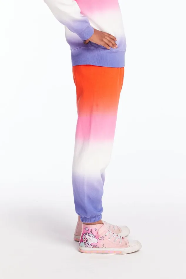 Kids Chaser Brand Girls Slim Slouchy Candy Sunset Girls Sweatpants
