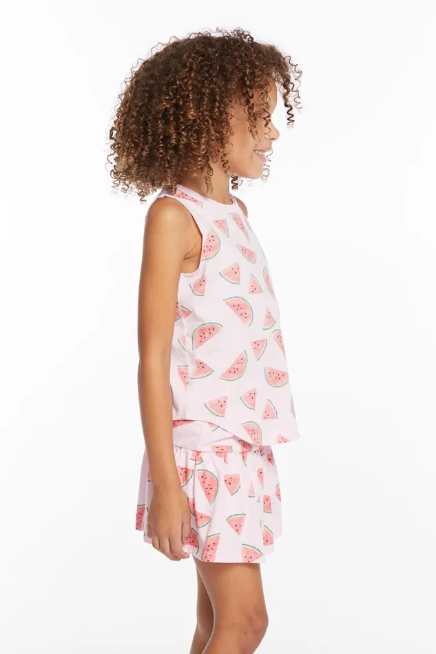 Kids Chaser Brand Girls Watermelon Heaven Girls Vintage Jersey Shirttail Muscle
