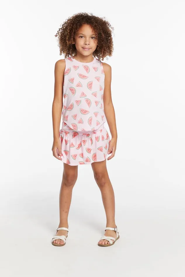 Kids Chaser Brand Girls Watermelon Heaven Girls Vintage Jersey Shirttail Muscle