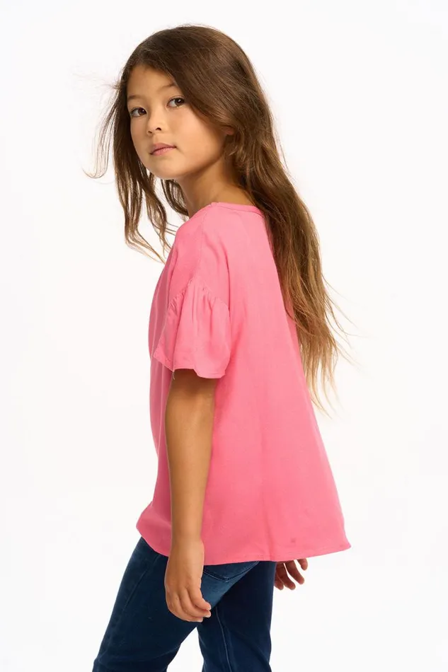 Kids Chaser Brand Girls Wynn Short Sleeve Top 8211 Pink Lemonade