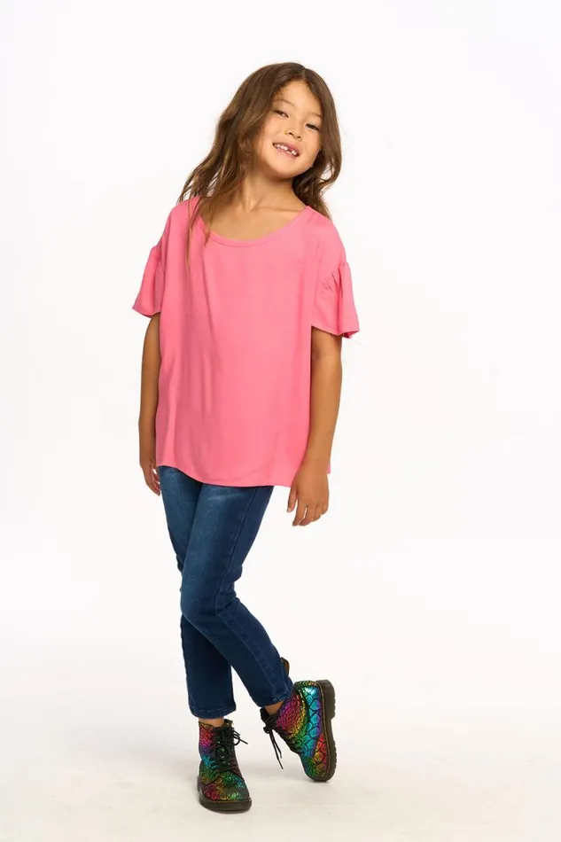 Kids Chaser Brand Girls Wynn Short Sleeve Top 8211 Pink Lemonade