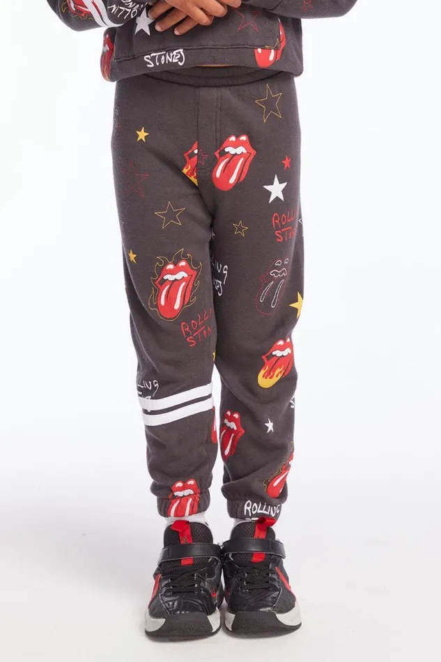 KidsWomens Chaser Brand Boys Rolling Stones Tongue Logo Stars Boys Pants