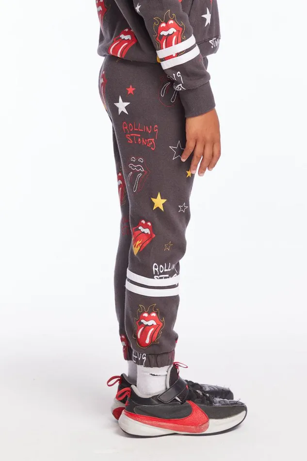 KidsWomens Chaser Brand Boys Rolling Stones Tongue Logo Stars Boys Pants