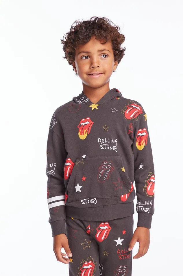 KidsWomens Chaser Brand Boys Rolling Stones Tongue Logo Stars Boys Pullover Hoodie KidsWomens Chaser Brand Boys Rolling Stones Tongue Logo Stars Boys Pullover Hoodie