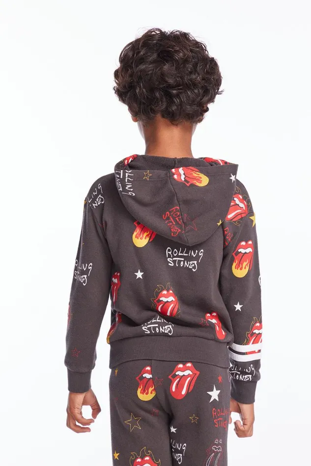 KidsWomens Chaser Brand Boys Rolling Stones Tongue Logo Stars Boys Pullover Hoodie