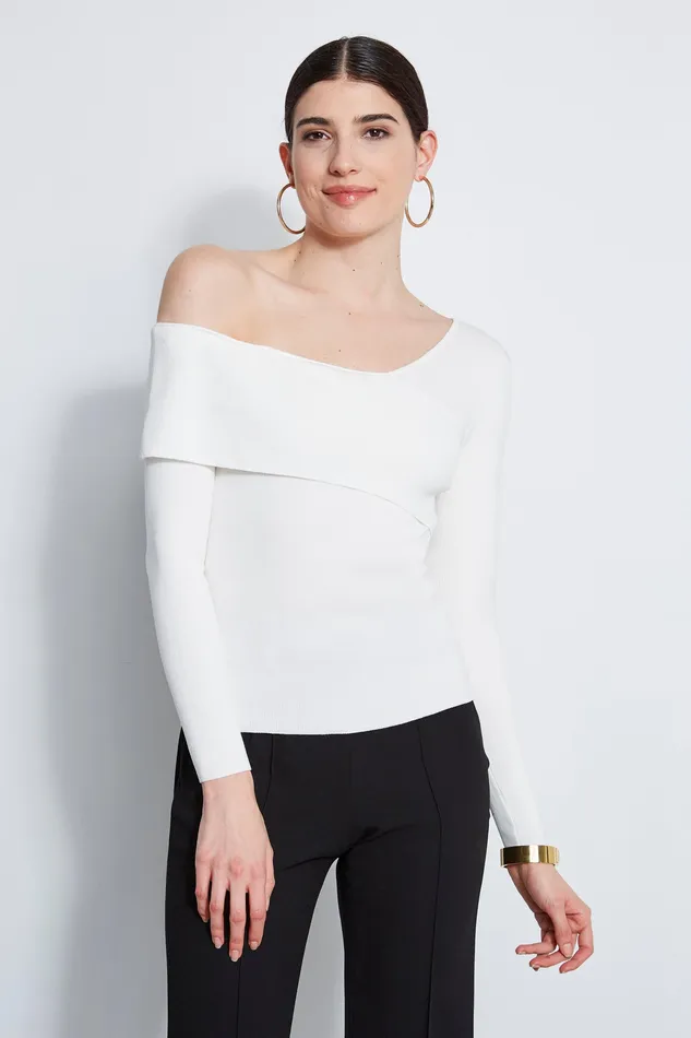 Knits and Sweaters Women Elie Tahari Off Shoulder Sweater Sky White