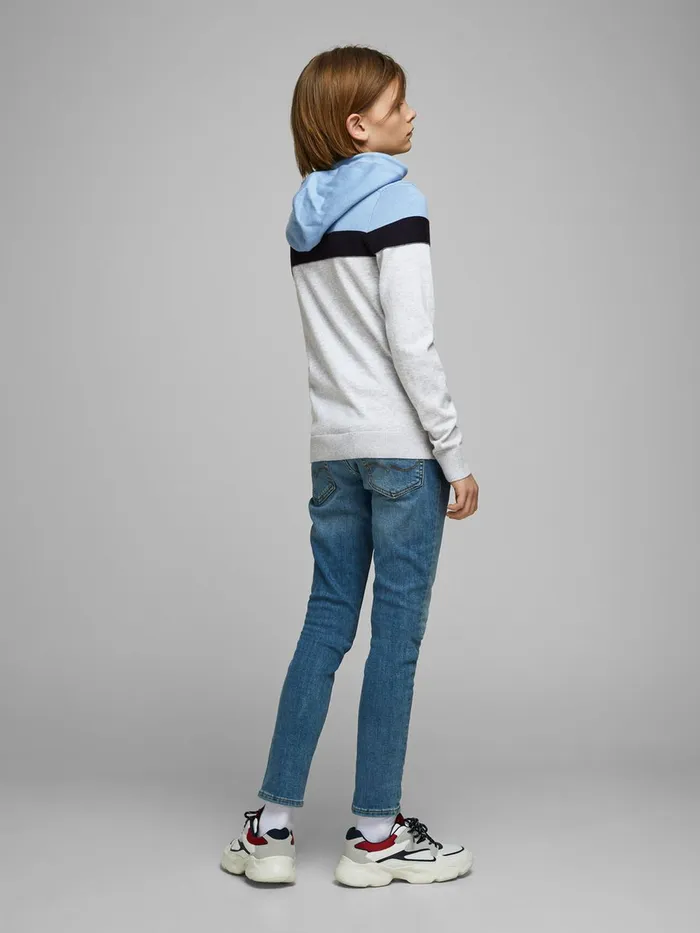Knitwear JACK and JONES Junior BOYS COLOUR BLOCK CARDIGAN Blue Dusk Blue Online