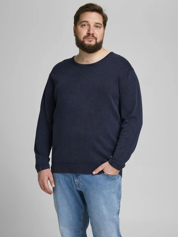 Knitwear JACK and JONES Mens BASIC PLUS SIZE PULLOVER Blue Navy Blazer Gift for Friend Knitwear JACK and JONES Mens BASIC PLUS SIZE PULLOVER Blue Navy Blazer Gift for Friend