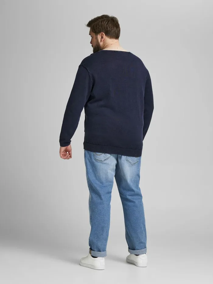 Knitwear JACK and JONES Mens BASIC PLUS SIZE PULLOVER Blue Navy Blazer Gift for Friend